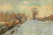 Albert Lebourg Road on the Banks of the Seine at Neuilly in Winter oil painting reproduction